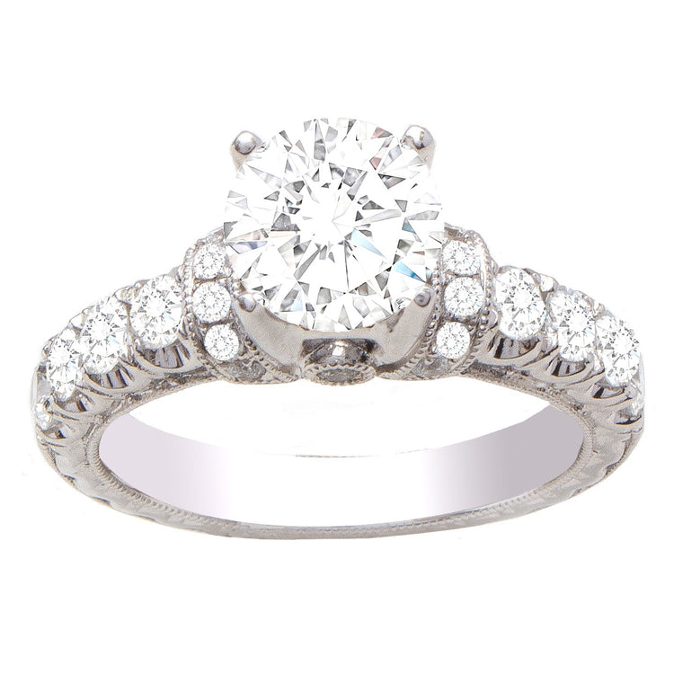 Sirena Diamond Engagement Ring in 14K White; .71 ctw