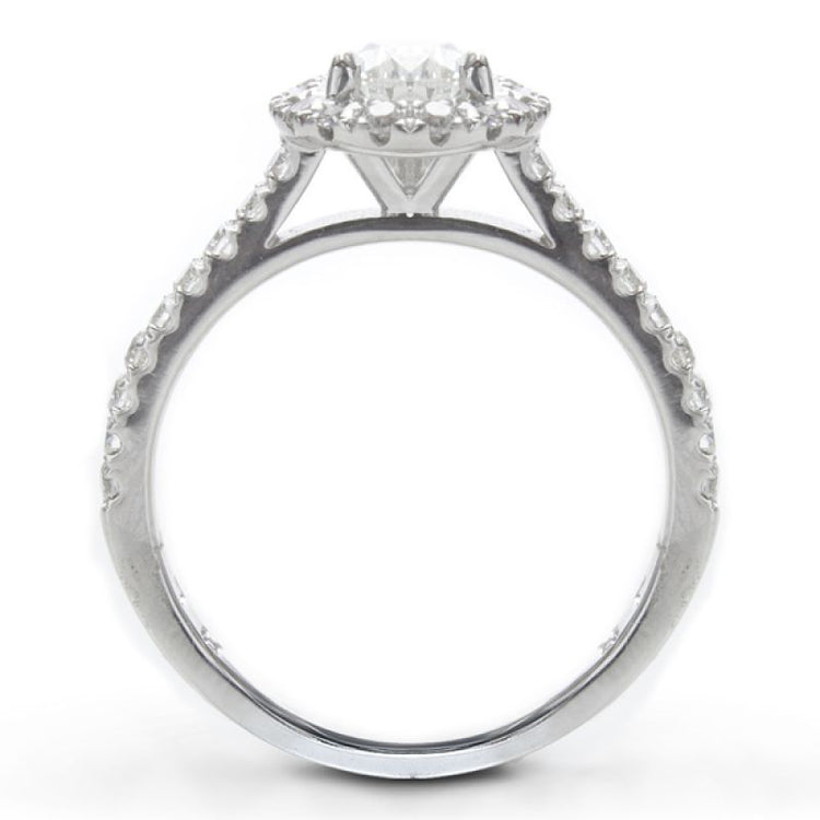 Estephania Pear Halo Engagement Ring In 14k White Gold; 2.00 Ctw
