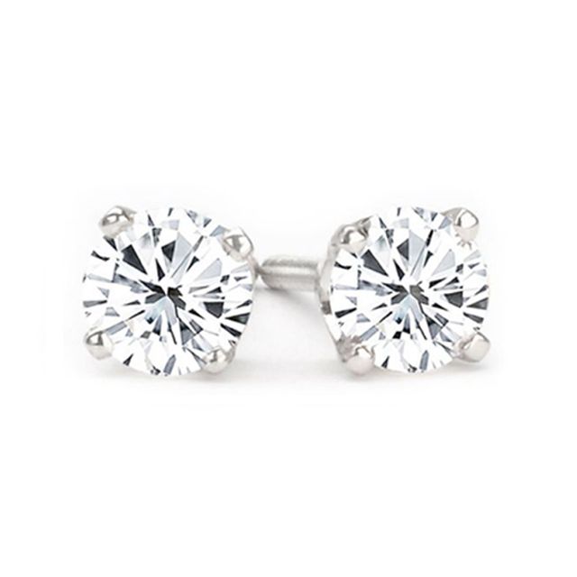 14K White Gold GIA Diamond Stud Earrings; 1.40 Ctw