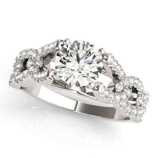 Cynthia Halo Diamond Engagement Ring 0.3 Carat Pear Diamond H Color VVS1 Clarity