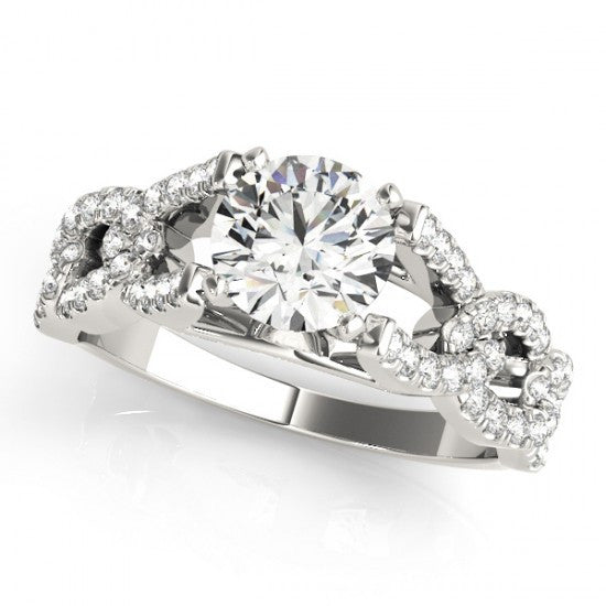 Cynthia Halo Diamond Engagement Ring 0.42 Carat Pear Diamond J Color VVS1 Clarity