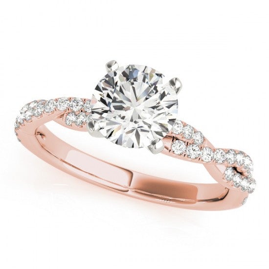 Alecia Trilogy Diamond Engagement Ring 0.5 Carat Heart Diamond J Color VVS2 Clarity