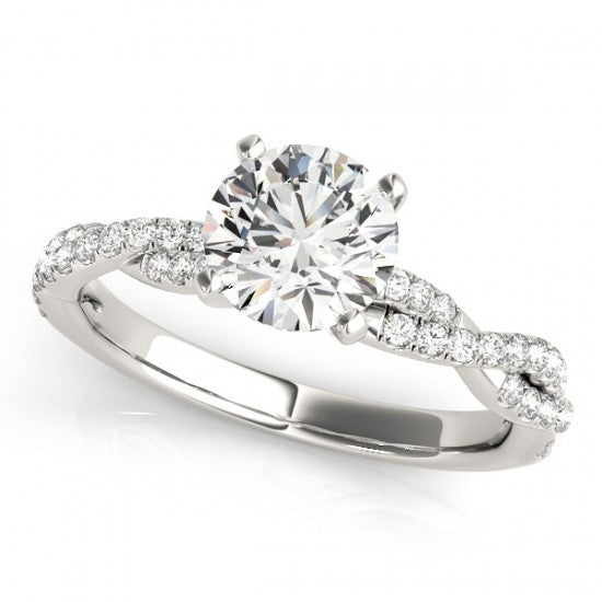 Alecia Trilogy Diamond Engagement Ring 0.69 Carat Heart Diamond K Color SI1 Clarity