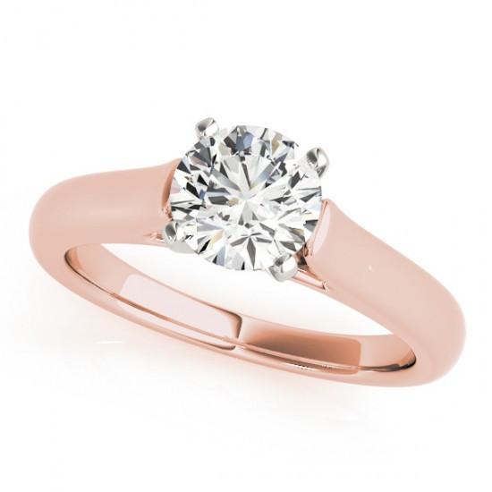Adelle Trilogy Diamond Engagement Ring 0.5 Carat Round Diamond M Color VS2 Clarity