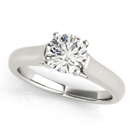 Adelle Trilogy Diamond Engagement Ring 0.46 Carat Round Diamond M Color VS2 Clarity