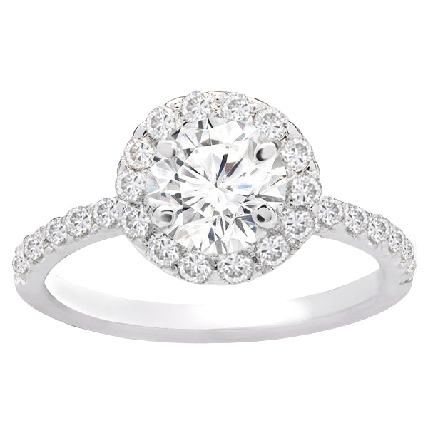 Petite Halo Diamond Engagement Ring