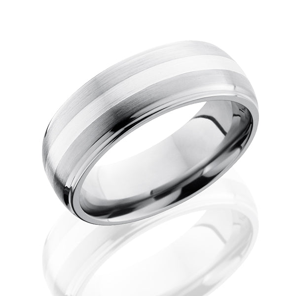 Domed Titanium Men's Wedding Band With Satin Polish