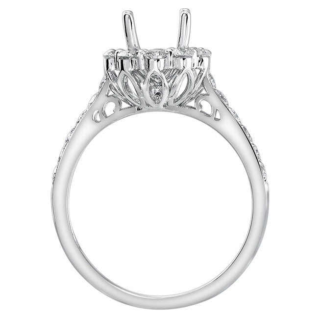 Zinnia Halo Engagement Ring; Diamond 0.60 ctw