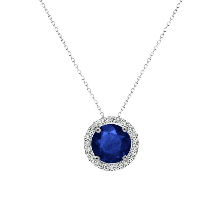 Cory Necklace 18K White Gold Sapphire