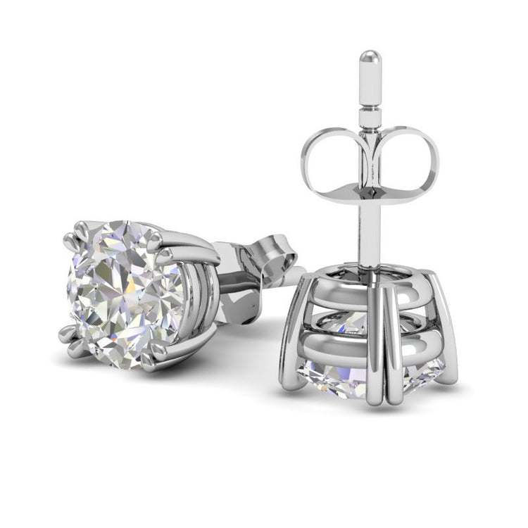 Double prong Diamond stud earrings