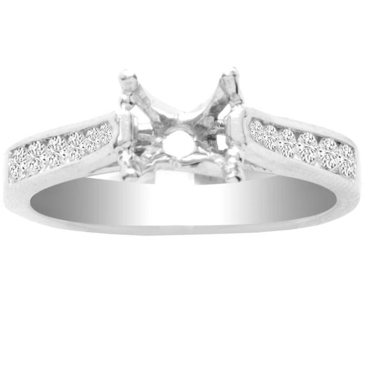 Fernanda Tapered Diamond Engagement Ring in 14K White Gold; 0.33 ctw