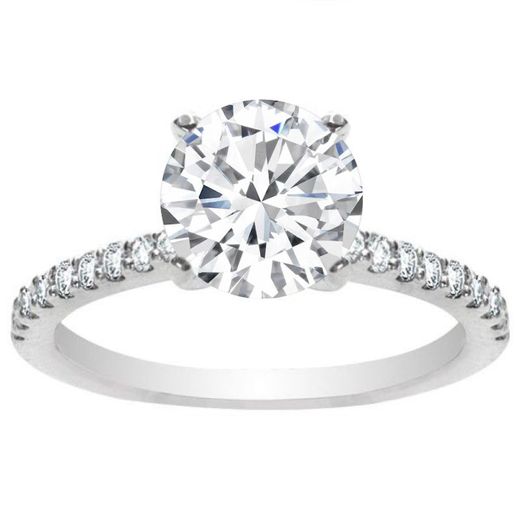 Round Diamond Hidden Halo Ring in 14K WG; .70CTW