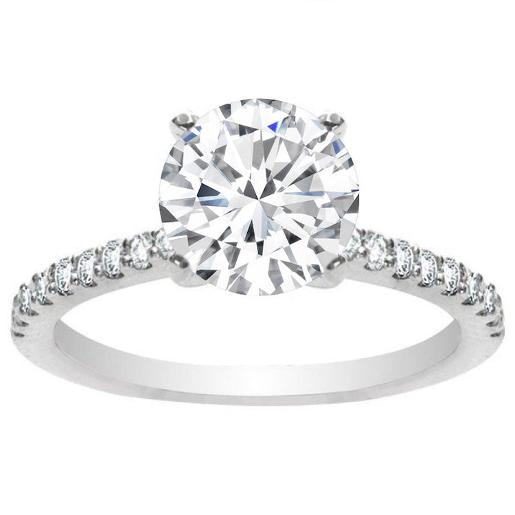 Round Lab Diamond Hidden Halo Ring in 14K WG; 2.38 CTW