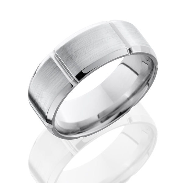 Cobalt Chrome Men's Wedding Band with Treebark 1