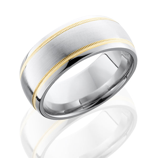 Cobalt Chrome Men's Wedding Band, With 2mm Milgrained