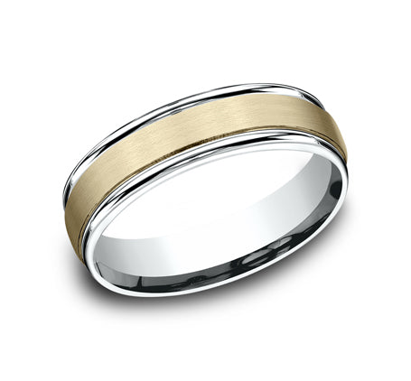 Men's Two-Tone 14k Yellow & White Gold Band