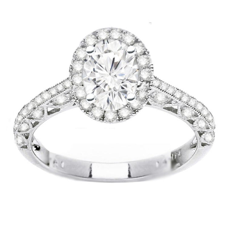 Helena Crescent Engagement Ring in 14K White Gold; 2.26 ctw