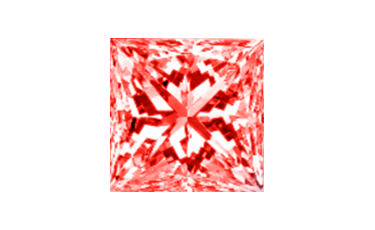 0.30 Carat Princess Fancy Diamond Red Color SI1 Clarity