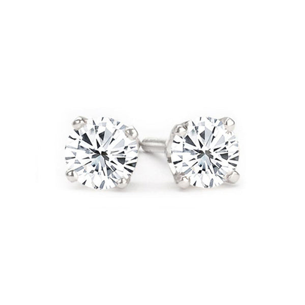 1.00 ctw Round Diamond Stud Earrings in 14K WG