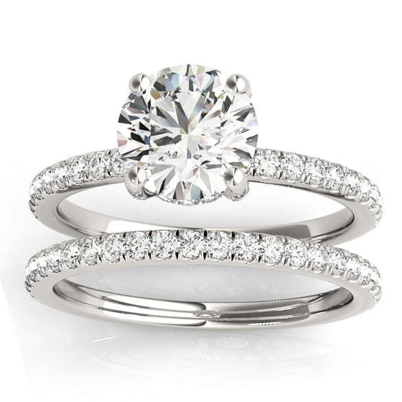 Remily 14KWG Diamond Ring & Band; .80 CTW