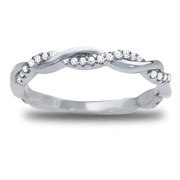 Wedding Band in 14K White Gold- Audrey; 0.25 ctw